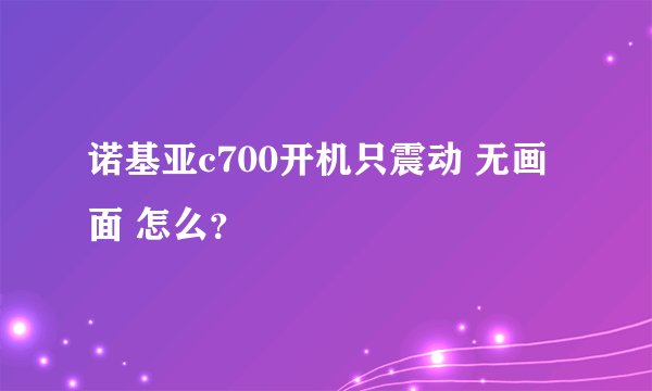 诺基亚c700开机只震动 无画面 怎么？