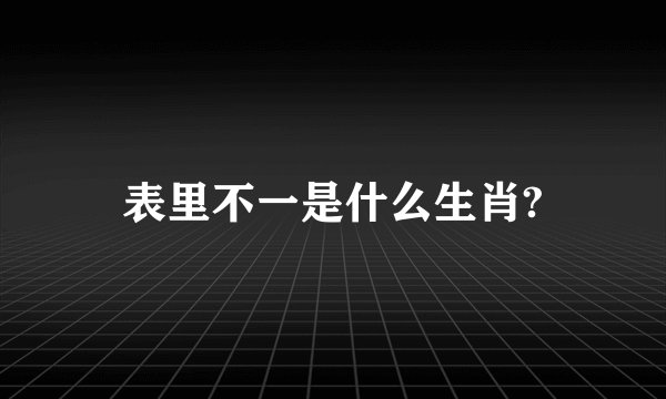 表里不一是什么生肖?