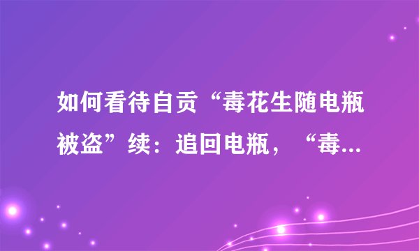 如何看待自贡“毒花生随电瓶被盗”续:追回电瓶,“毒花生”系报案人谎称?