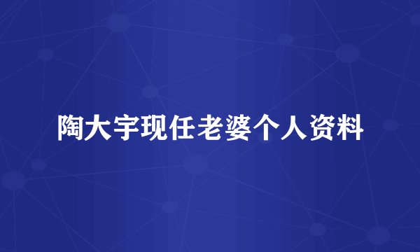 陶大宇现任老婆个人资料