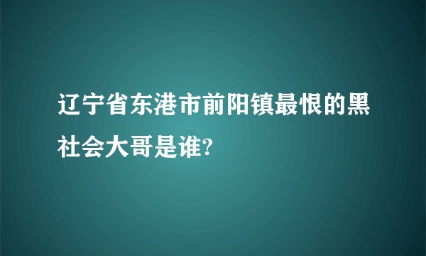 辽宁省东港市前阳镇最恨的黑社会大哥是谁?