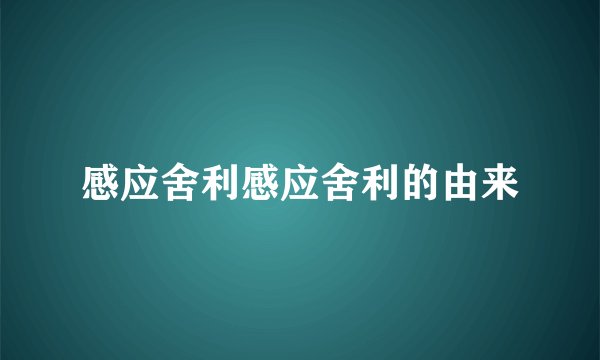 感应舍利感应舍利的由来