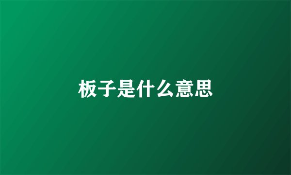 板子是什么意思