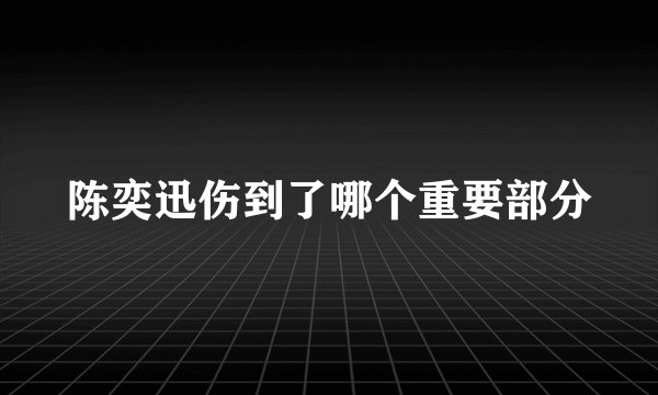 陈奕迅伤到了哪个重要部分