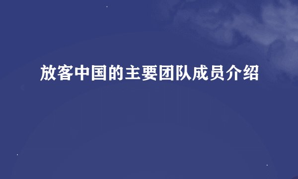 放客中国的主要团队成员介绍
