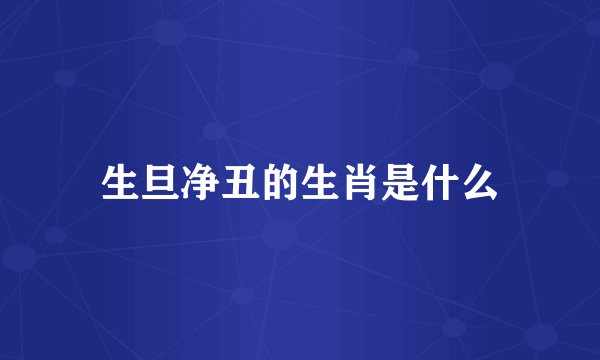 生旦净丑的生肖是什么