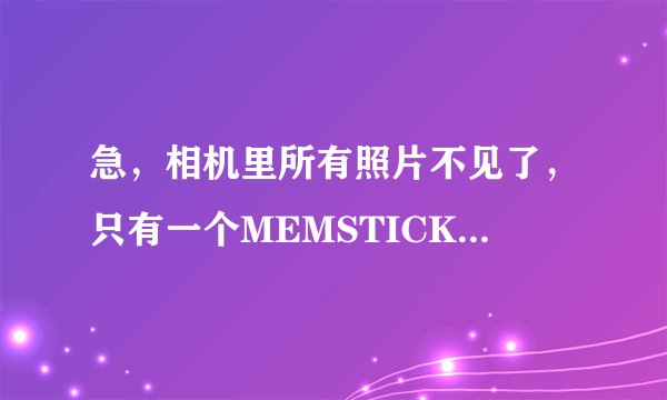 急，相机里所有照片不见了，只有一个MEMSTICK.IND文件