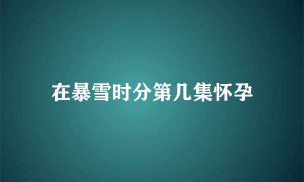 在暴雪时分第几集怀孕