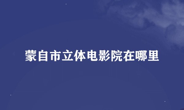 蒙自市立体电影院在哪里