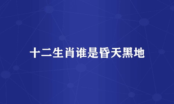 十二生肖谁是昏天黑地