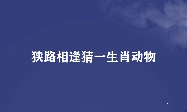 狭路相逢猜一生肖动物