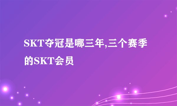 SKT夺冠是哪三年,三个赛季的SKT会员