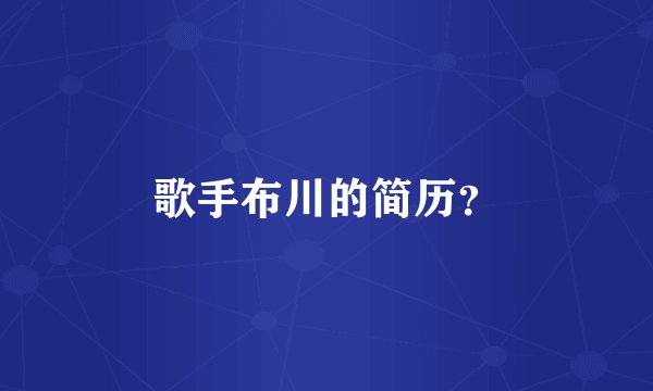 歌手布川的简历？