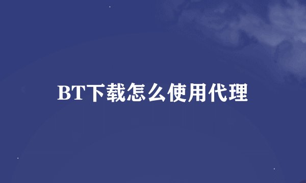 BT下载怎么使用代理