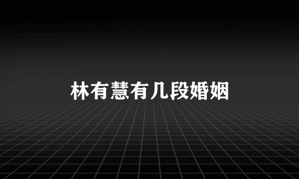 林有慧有几段婚姻