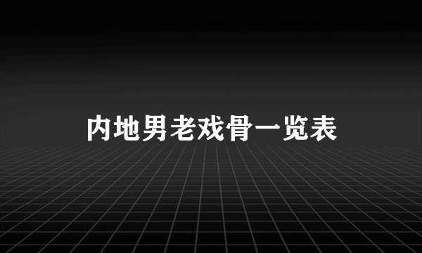 内地男老戏骨一览表