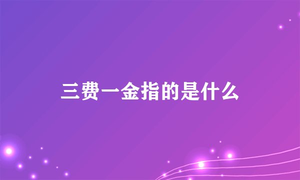 三费一金指的是什么
