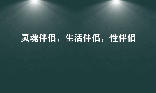 灵魂伴侣，生活伴侣，性伴侣