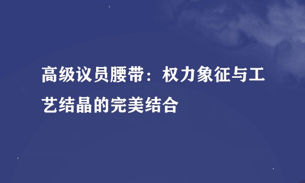 高级议员腰带：权力象征与工艺结晶的完美结合