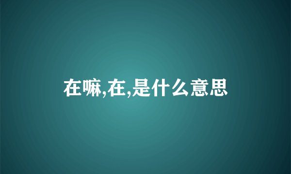 在嘛,在,是什么意思