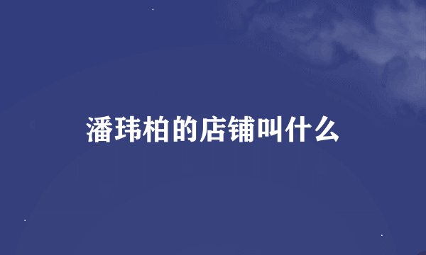 潘玮柏的店铺叫什么