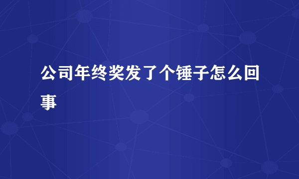 公司年终奖发了个锤子怎么回事