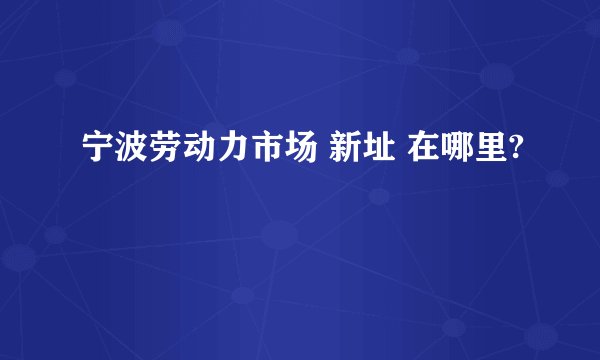 宁波劳动力市场 新址 在哪里?