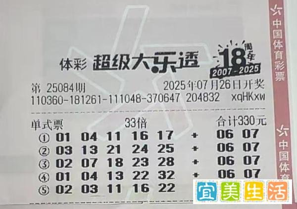 大乐透25084期晒票，单注33倍50倍，理性欣赏，周末喜迎好运大奖