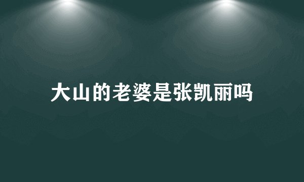 大山的老婆是张凯丽吗