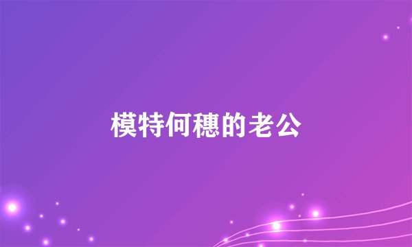 模特何穗的老公