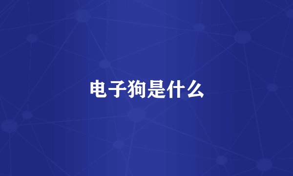 电子狗是什么