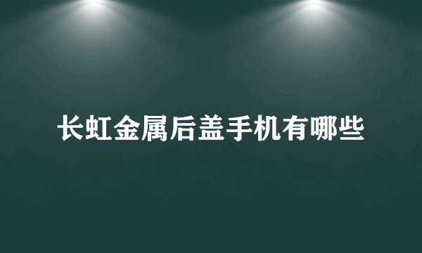 长虹金属后盖手机有哪些