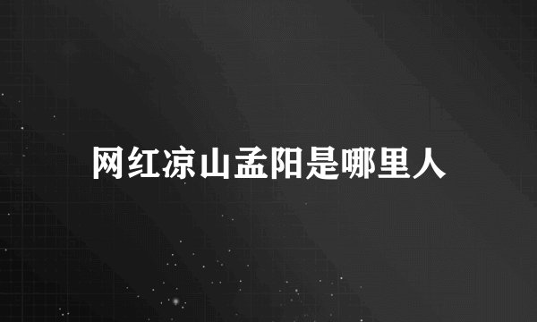 网红凉山孟阳是哪里人