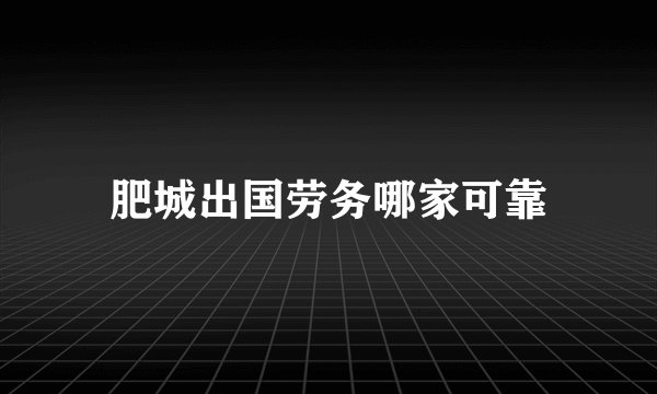 肥城出国劳务哪家可靠