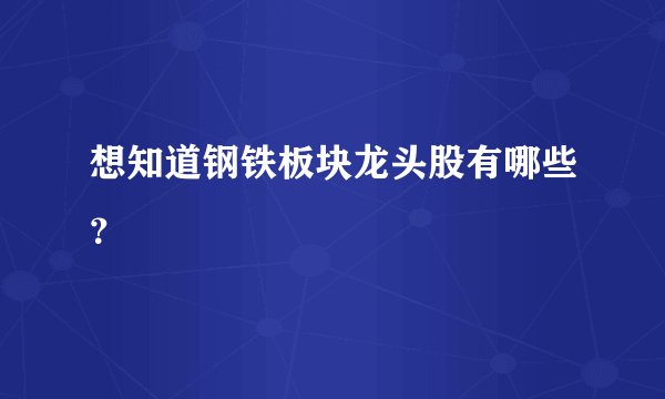 想知道钢铁板块龙头股有哪些？