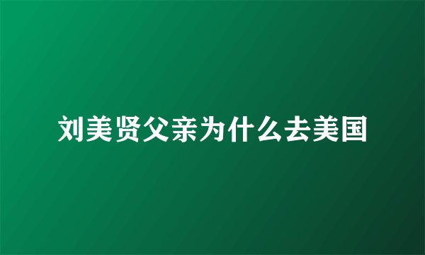 刘美贤父亲为什么去美国