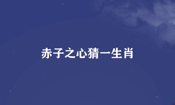 赤子之心猜一生肖