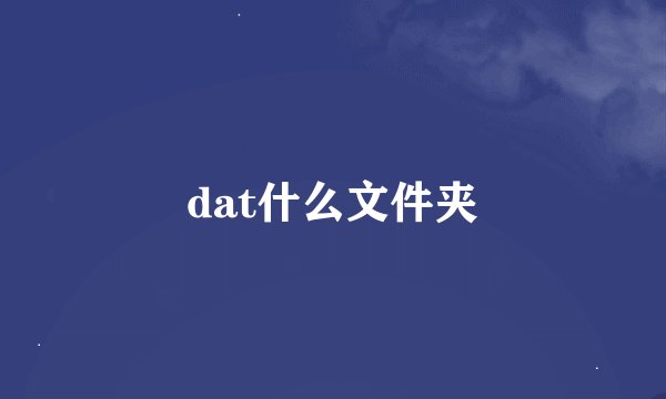 dat什么文件夹
