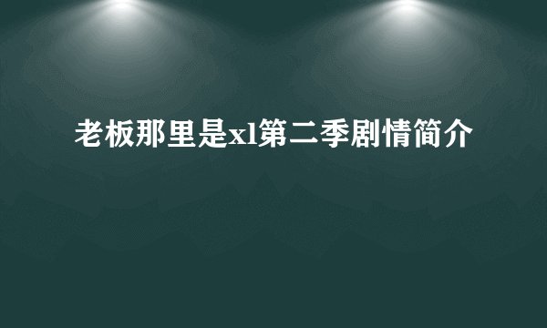 老板那里是xl第二季剧情简介