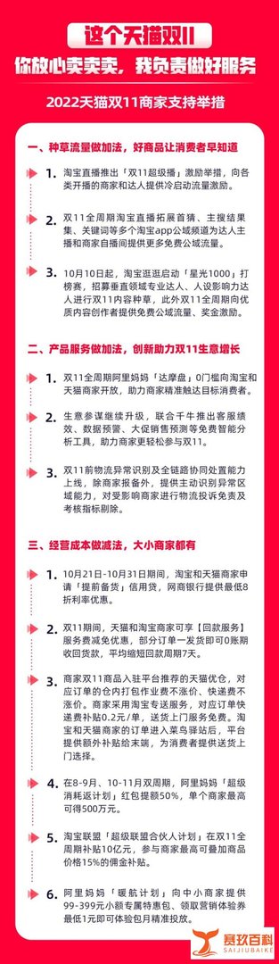 2022天猫双11来了，商家报名今日开始，推出12项商家扶持举措