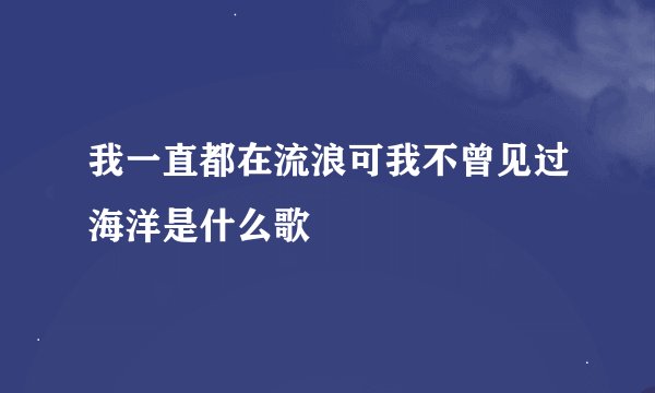 我一直都在流浪可我不曾见过海洋是什么歌