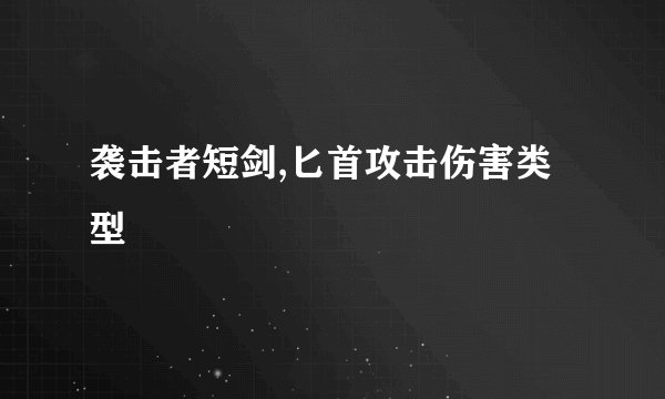 袭击者短剑,匕首攻击伤害类型