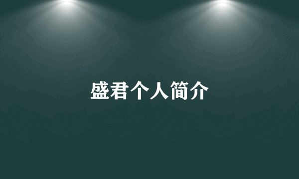 盛君个人简介