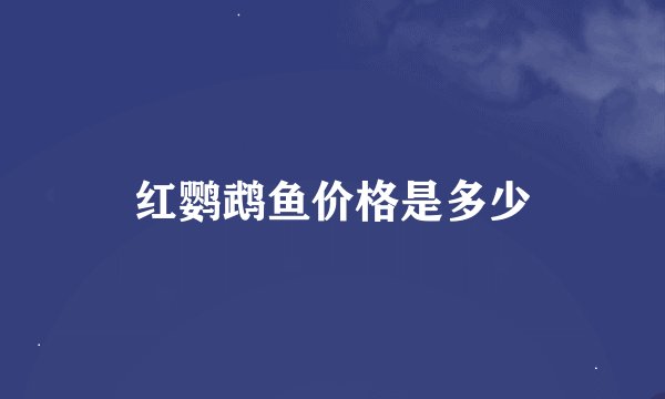 红鹦鹉鱼价格是多少