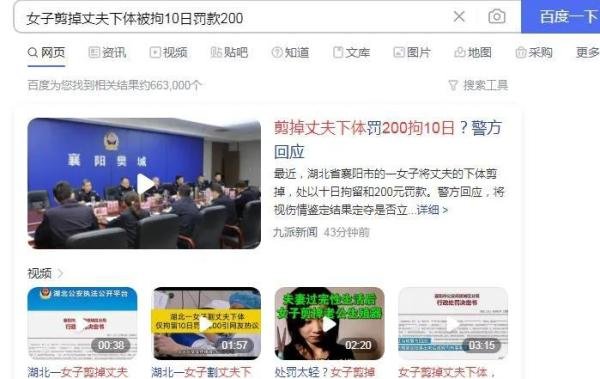 女子剪掉丈夫下体被拘10日罚款200与三成离婚与一方沉迷手机有关