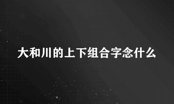 大和川的上下组合字念什么