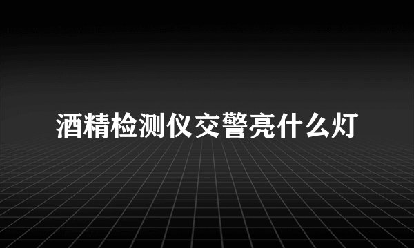 酒精检测仪交警亮什么灯