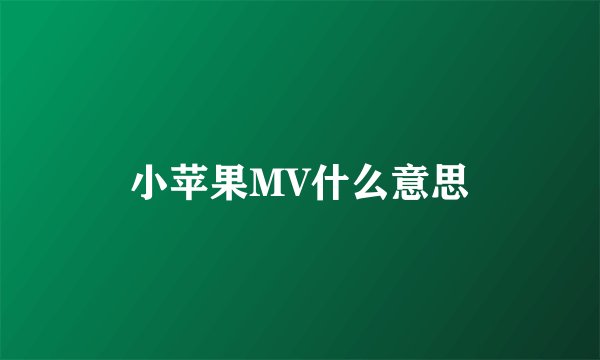 小苹果MV什么意思
