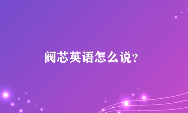 阀芯英语怎么说？