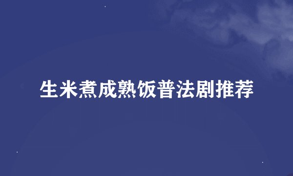 生米煮成熟饭普法剧推荐